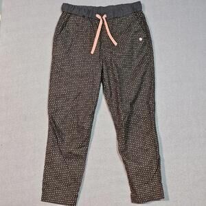 Maloja Pants Womens XS Black Orange Polka Dot Drawstring Cotton